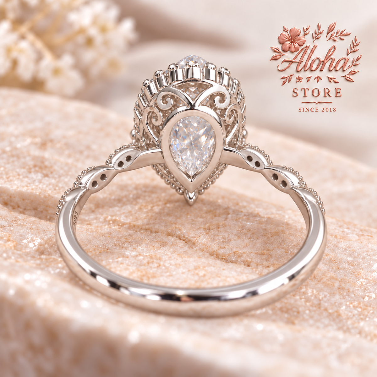 3 ct Moissanite Ring in 925 Sterling Silver