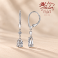 925 Sterling Silver Moissanite Pear Drop Earrings A.