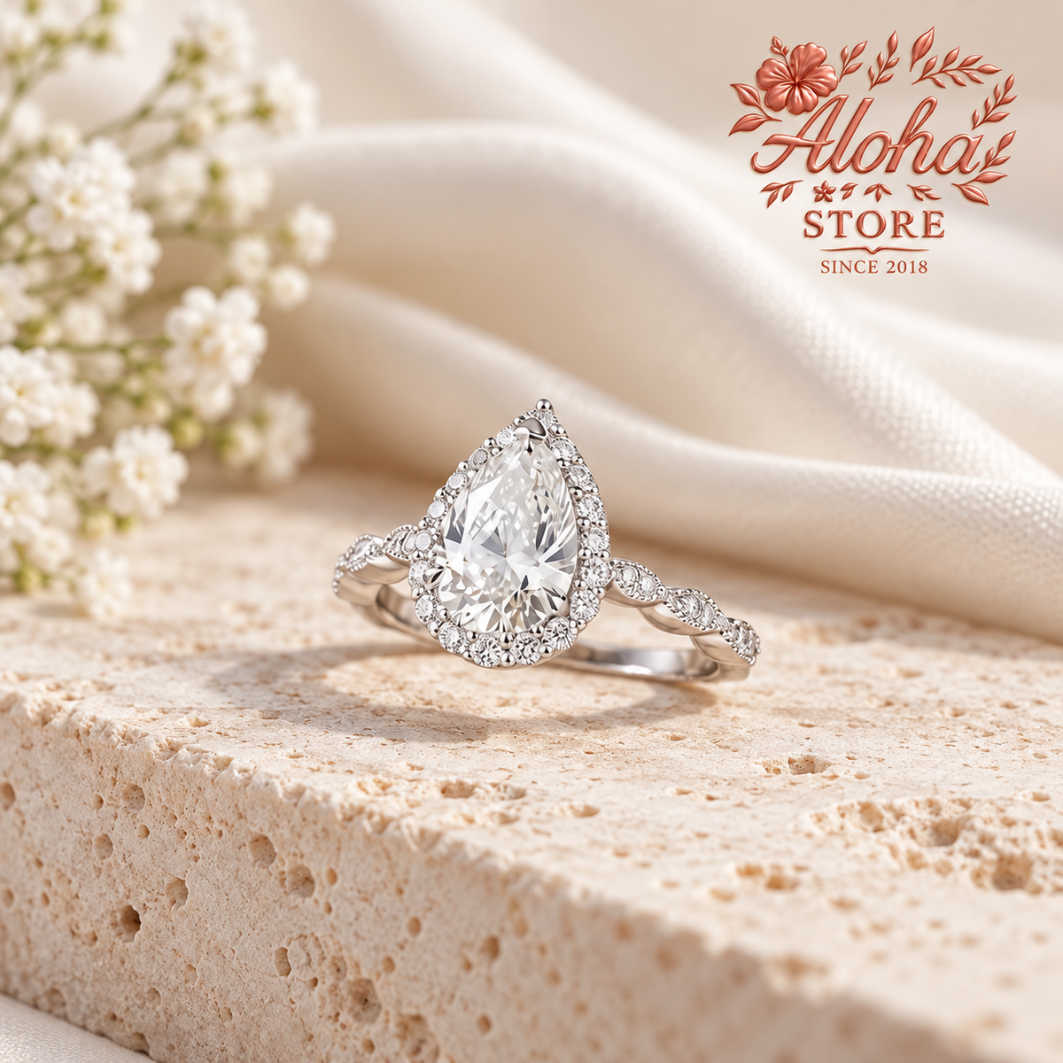 3 ct Moissanite Ring in 925 Sterling Silver
